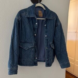 GAP Oversized Quilted Indigo Jacket